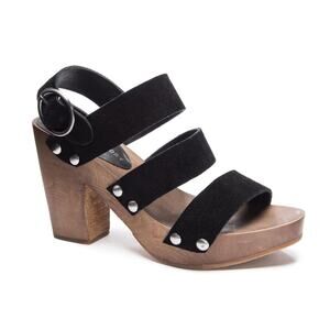 Chinese Laundry NIB Fayla black suede strap sandal woman's size 8.5